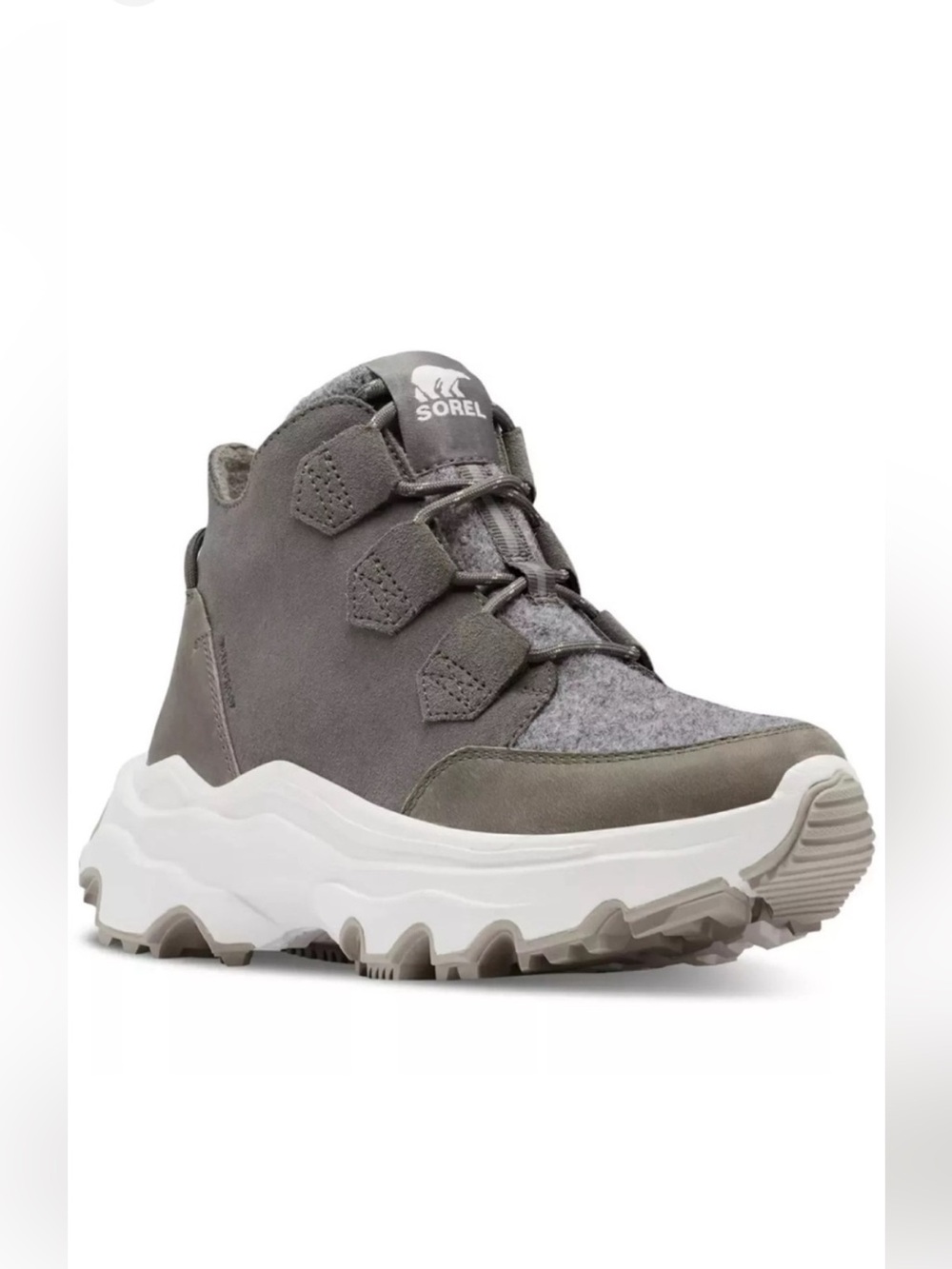 SOREL Kinetic Breakthru Caribou Waterproof Quarry Winter Boots Size 7.5 Suede